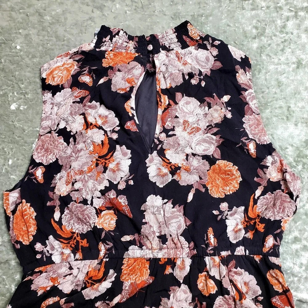 Torrid Midi Gauze Mock Neck Floral Dress - Picture 5 of 12